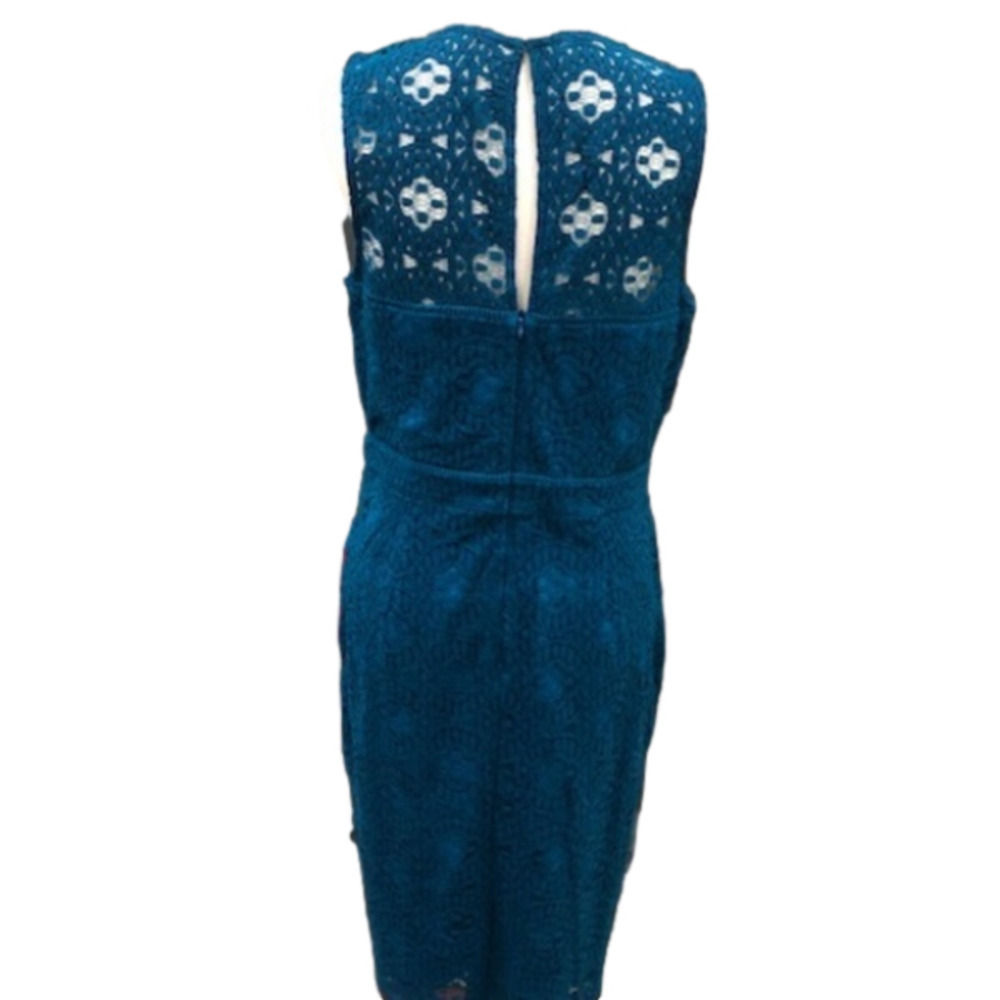 Anthropologie HD in Paris Turquoise Crochet Sheath, Size Medium - Picture 7 of 13